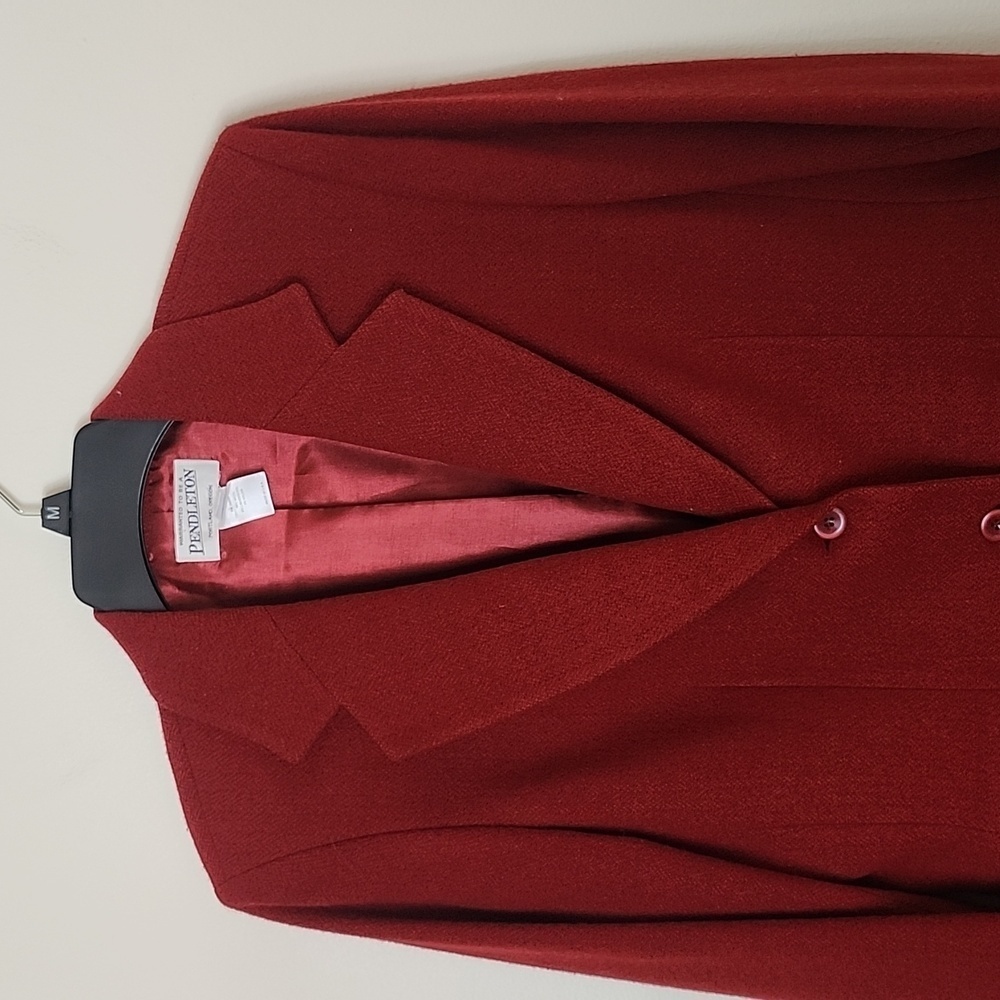 Pendleton Red Wool Lambswool Double Button Blazer… - image 2